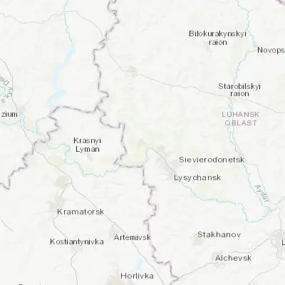 Map showing location of Kreminna (49.049500, 38.218930)