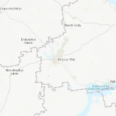 Map showing location of Kryvyy Rih (47.905720, 33.394040)