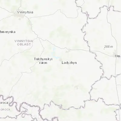Map showing location of Ladyzhyn (48.684370, 29.236360)