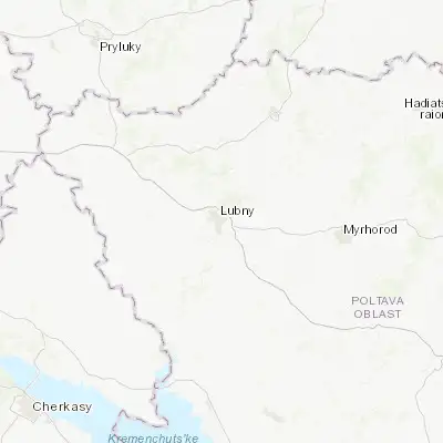 Map showing location of Lubny (50.014130, 32.999750)