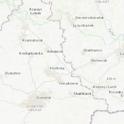 Map showing location of Luhanske (48.445740, 38.261530)