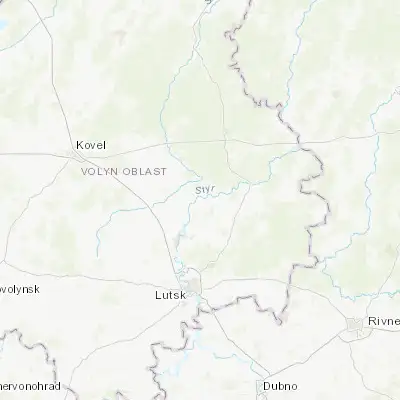 Map showing location of Lukiv (51.052100, 25.400590)