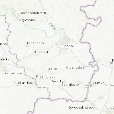 Map showing location of Lutuhyne (48.405070, 39.226750)