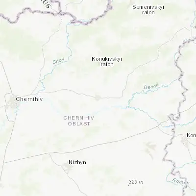 Map showing location of Mena (51.521700, 32.215680)