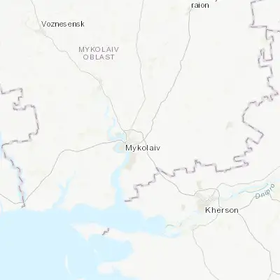 Map showing location of Mishkovo-Pohorilove (46.994470, 32.109970)