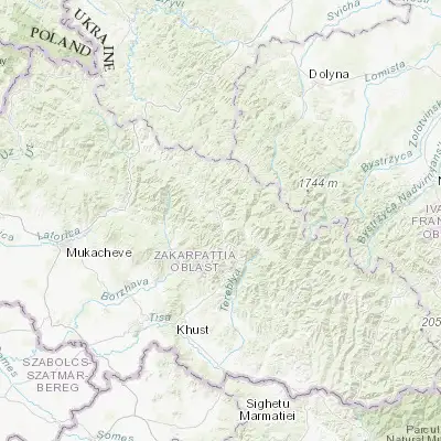 Map showing location of Mizhhirya (48.524350, 23.500910)