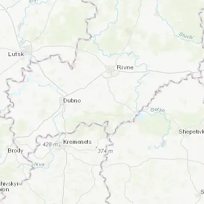 Map showing location of Mizoch (50.400000, 26.150000)