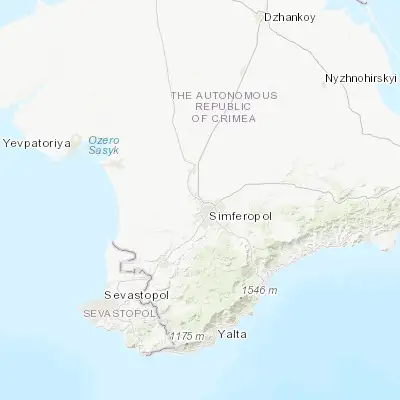 Map showing location of Molodyozhnoye (45.003540, 34.056340)