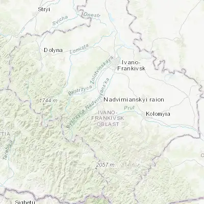 Map showing location of Nadvirna (48.636590, 24.571400)