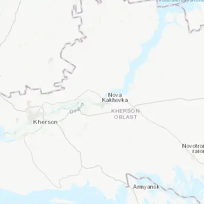 Map showing location of Nova Kakhovka (46.759660, 33.355910)