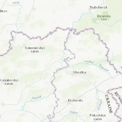 Map showing location of Novhorod-Siverskyi (52.006830, 33.263350)