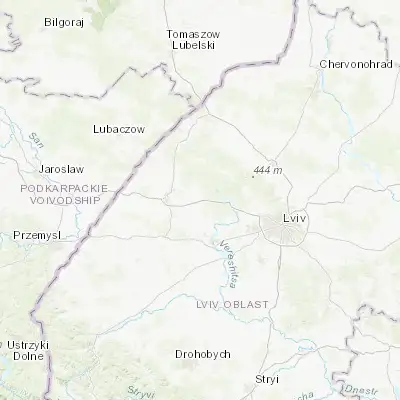 Map showing location of Novoyavorivs'k (49.930230, 23.573570)