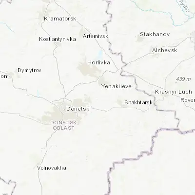 Map showing location of Nyzhnia Krynka (48.113500, 38.160640)