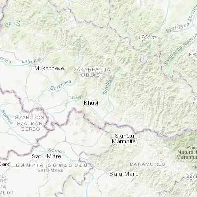 Map showing location of Nyzhnye Selyshche (48.199110, 23.447570)