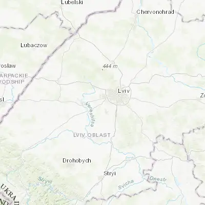 Map showing location of Obroshyne (49.783330, 23.866670)