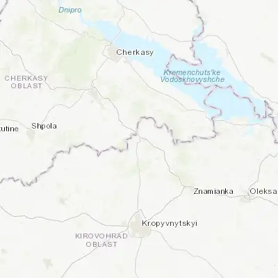 Map showing location of Oleksandrivka (48.968000, 32.239680)