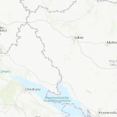 Map showing location of Orzhytsya (49.789490, 32.697940)