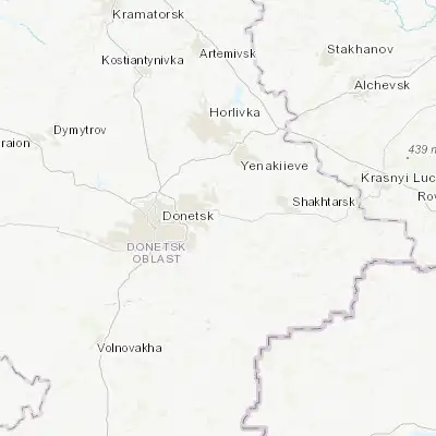 Map showing location of P'yatypill'ya (48.015900, 38.099790)