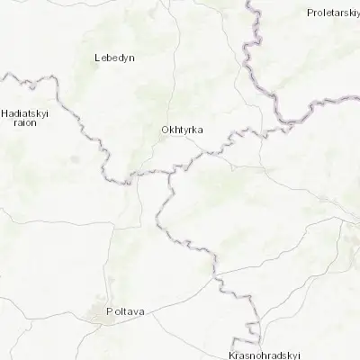 Map showing location of Parkhomivka (50.123050, 35.005630)