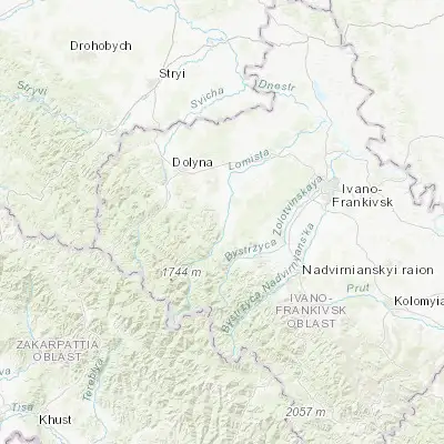 Map showing location of Perehinske (48.811180, 24.191960)