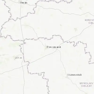 Map showing location of Pervomaysk (48.044780, 30.847840)