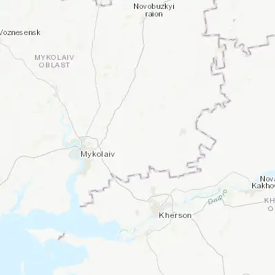 Map showing location of Pervomayske (47.042740, 32.439960)