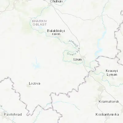 Map showing location of Petrivske (49.174210, 36.895480)