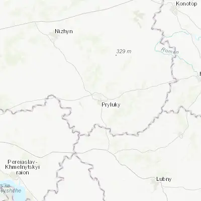 Map showing location of Pryluky (50.593230, 32.387610)
