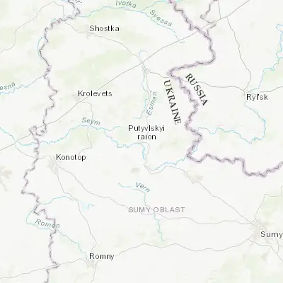 Map showing location of Putyvl (51.337450, 33.870660)