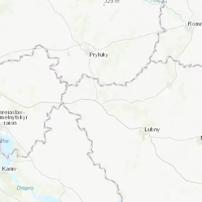 Map showing location of Pyriatyn (50.243880, 32.520300)
