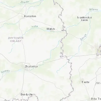 Map showing location of Radomyshl (50.496130, 29.229110)