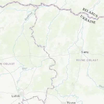 Map showing location of Rafalivka (51.311430, 25.995600)