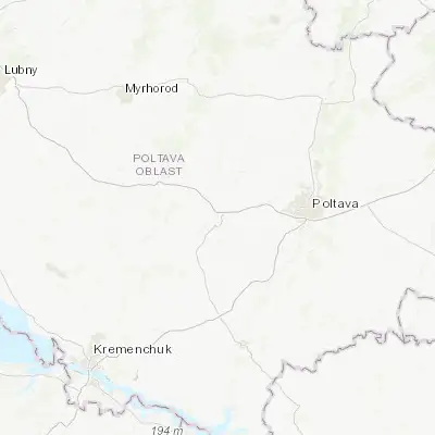 Map showing location of Reshetylivka (49.563000, 34.078960)