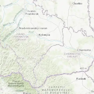 Map showing location of Rozhniv (48.364650, 25.231090)