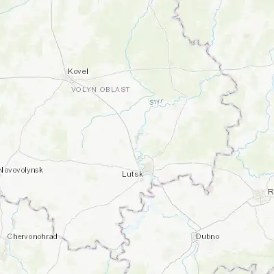 Map showing location of Rozhyshche (50.915420, 25.269060)