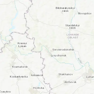 Map showing location of Rubizhne (49.006060, 38.381190)
