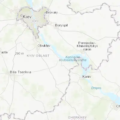 Map showing location of Rzhyshchiv (49.967290, 31.040690)