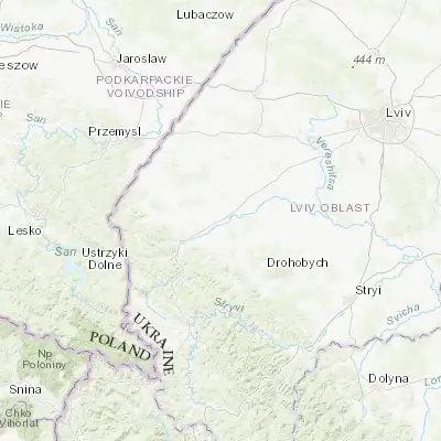 Map showing location of Sambir (49.516310, 23.200600)