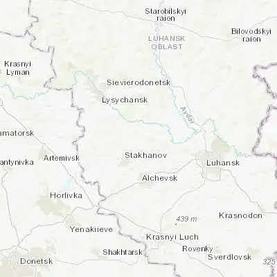Map showing location of Sentianivka (48.669720, 38.750280)