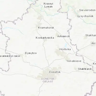 Map showing location of Shcherbynivka (48.394890, 37.791020)