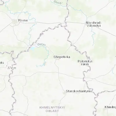 Map showing location of Shepetivka (50.181180, 27.065170)