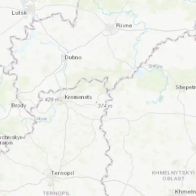 Map showing location of Shumsk (50.117750, 26.117920)