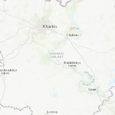 Map showing location of Slobozhans’ke (49.597010, 36.526180)