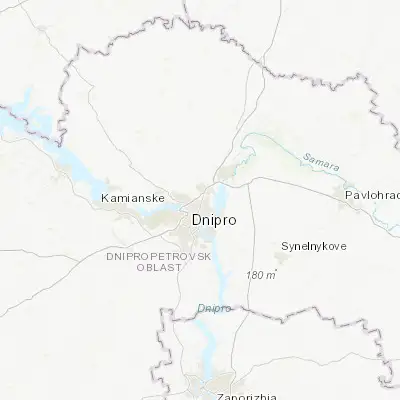 Map showing location of Slobozhanske (48.532010, 35.071470)