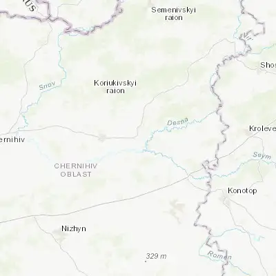 Map showing location of Sosnytsya (51.523870, 32.499850)