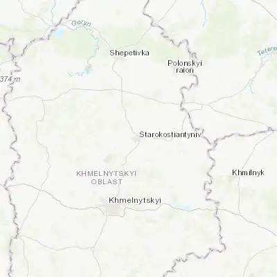 Map showing location of Starokostyantyniv (49.755220, 27.212290)