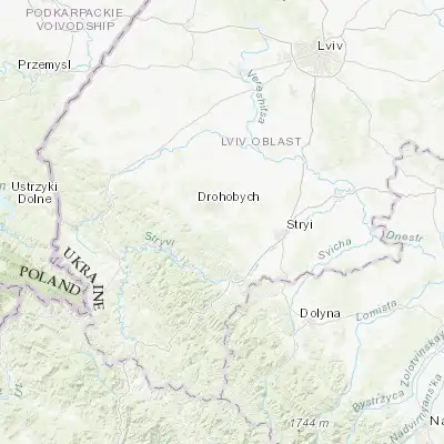 Map showing location of Stebnyk (49.300980, 23.551970)
