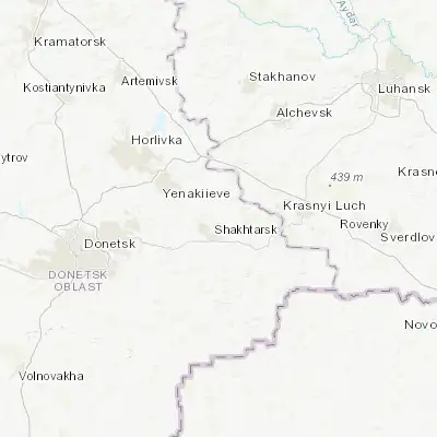Map showing location of Stizhkivske (48.113330, 38.492500)