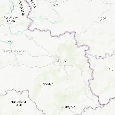Map showing location of Sumy (50.921600, 34.800290)