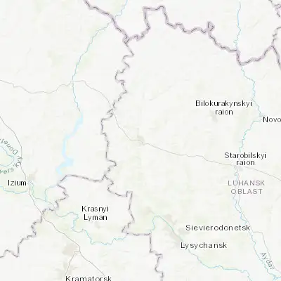 Map showing location of Svatove (49.407190, 38.153620)